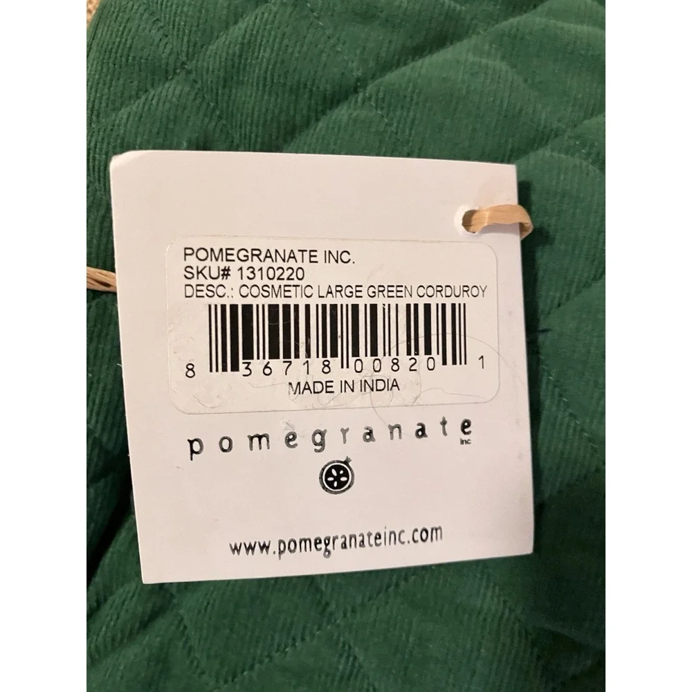 Pomegranate Inc. KY Cosmetic Makeup Bag Set Green Corduroy NWT Zip Preppy Gift
